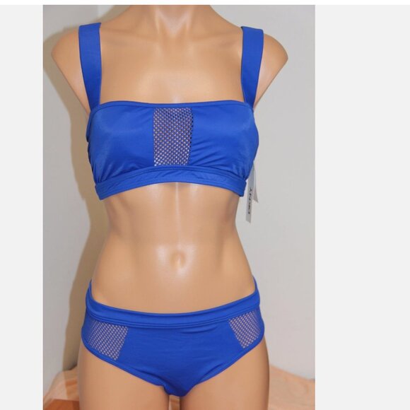NWT DKNY Donna Karan Swimsuit Bikini 2pc Set size L Electric - Picture 1 of 4